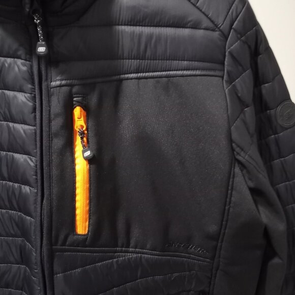 LIKE NEW SKETCHERS BLACK QUILTED PUFFER JACKET MEN SIZE XL - Picture 4 of 7